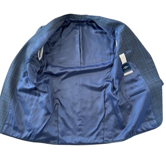 Hart Schaffner Marx 2 Piece Suit Mens 40L 34W Blue Wool Plaid Chicago Fit  $795 - Picture 16 of 16